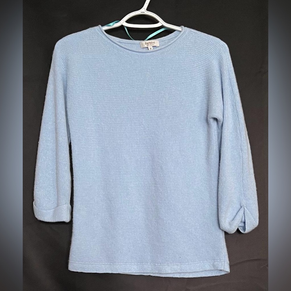 Bartolini ITALY🇮🇹MADE WOOL SILK CASHMERE Blend Rib Pullover Sweater MEDIUM - Picture 2 of 7